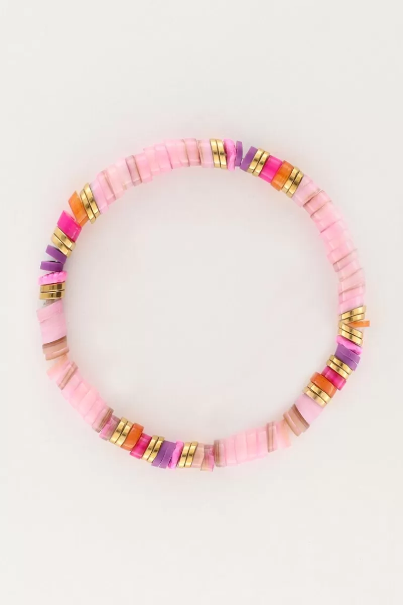 My Jewellery Bracelet élastique Art Avec Perles Roses
