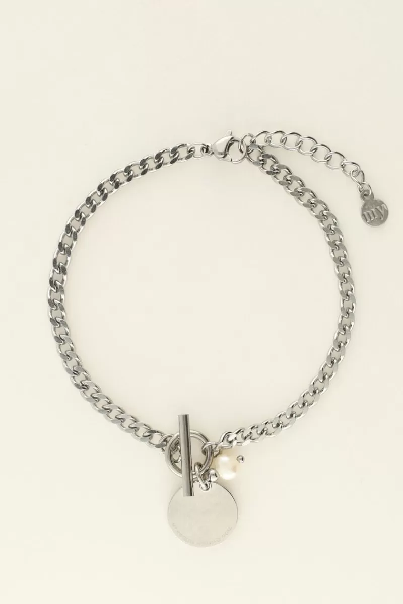 My Jewellery Bracelet Pendentif Perle & Médaillon