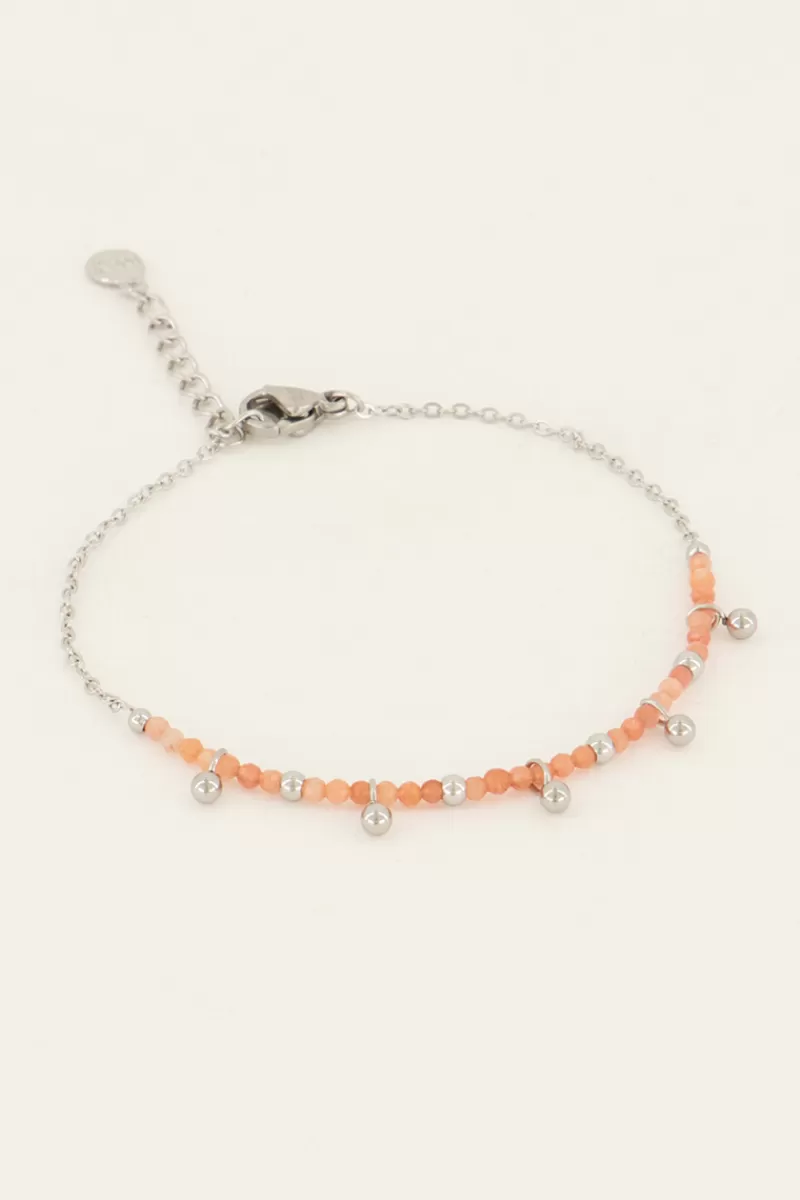 My Jewellery Bracelet Vintage Avec Perles Et Billes Oranges