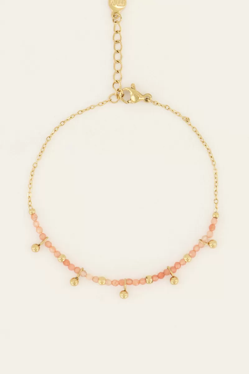 My Jewellery Bracelet Vintage Avec Perles Et Billes Oranges