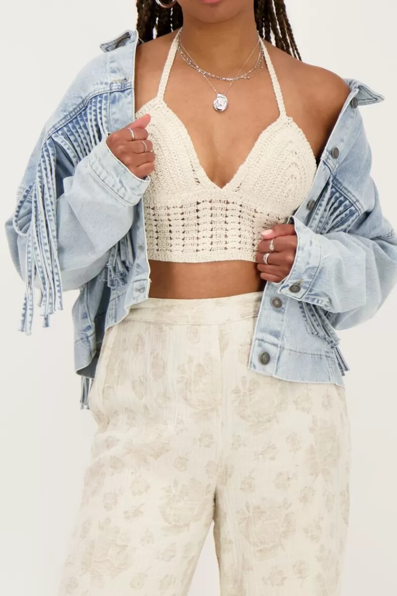 My Jewellery Bralette En Crochet Beige Avec Dos Ouvert