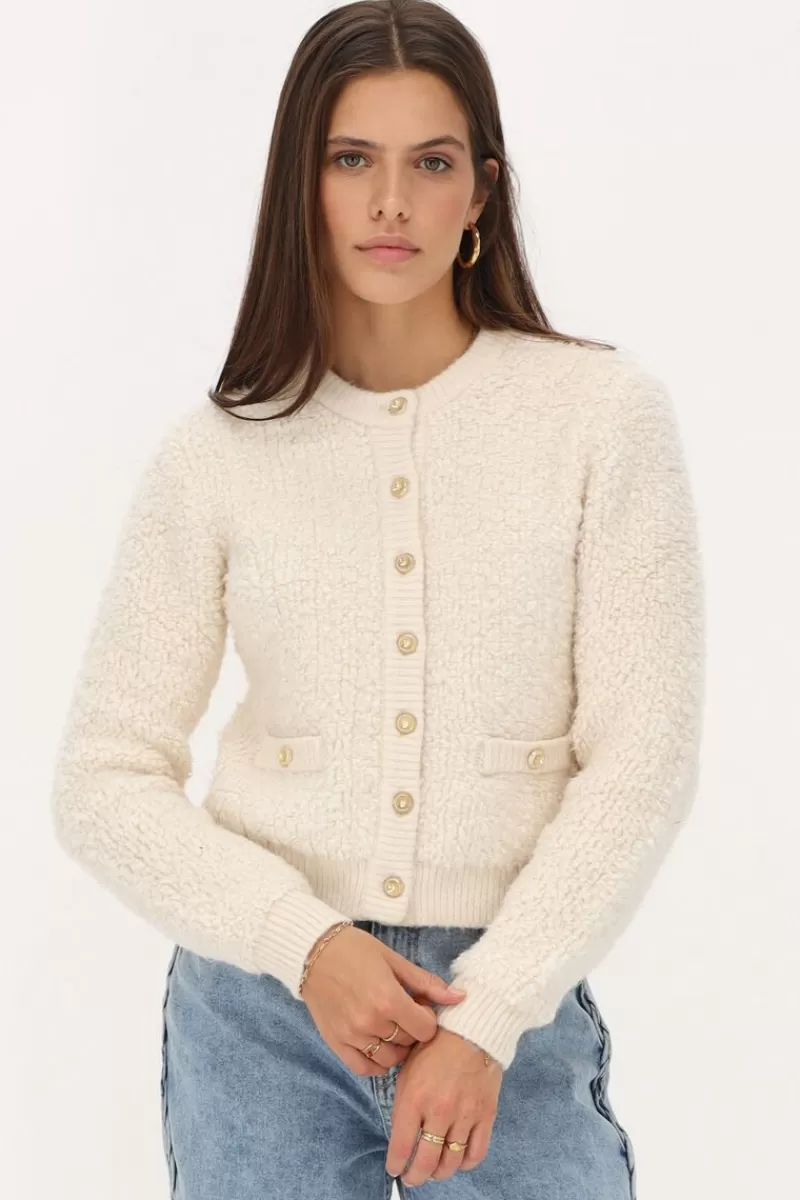 My Jewellery Cardigan Crème Avec Boutons