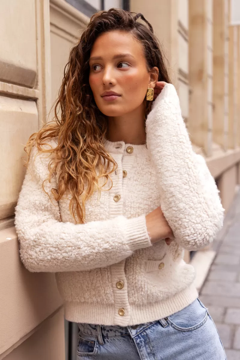 My Jewellery Cardigan Crème Avec Boutons
