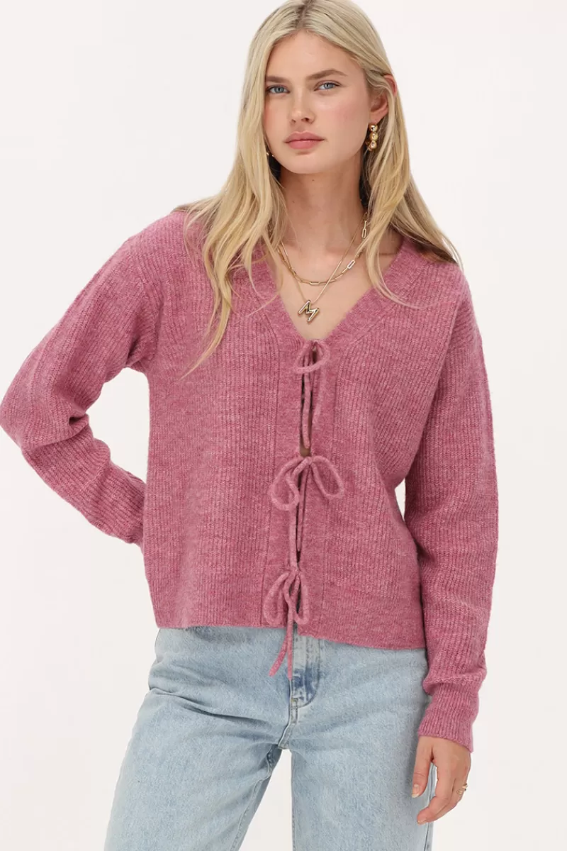 My Jewellery Cardigan Rose Avec Nœuds
