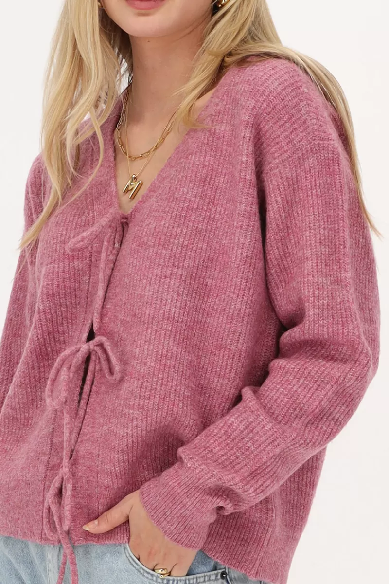 My Jewellery Cardigan Rose Avec Nœuds