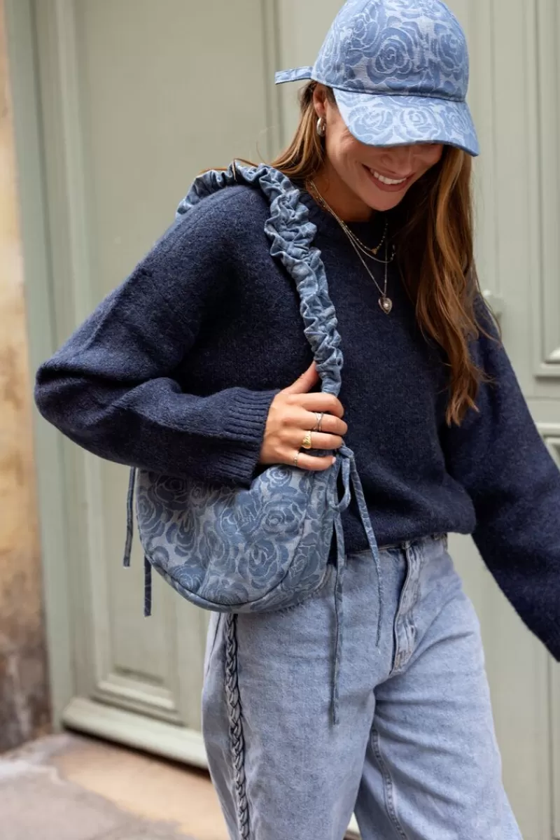 My Jewellery Casquette En Denim Bleu Avec Des Roses