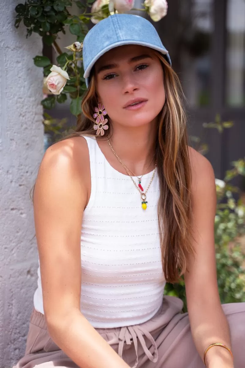 My Jewellery Casquette En Jean “Au Revoir"