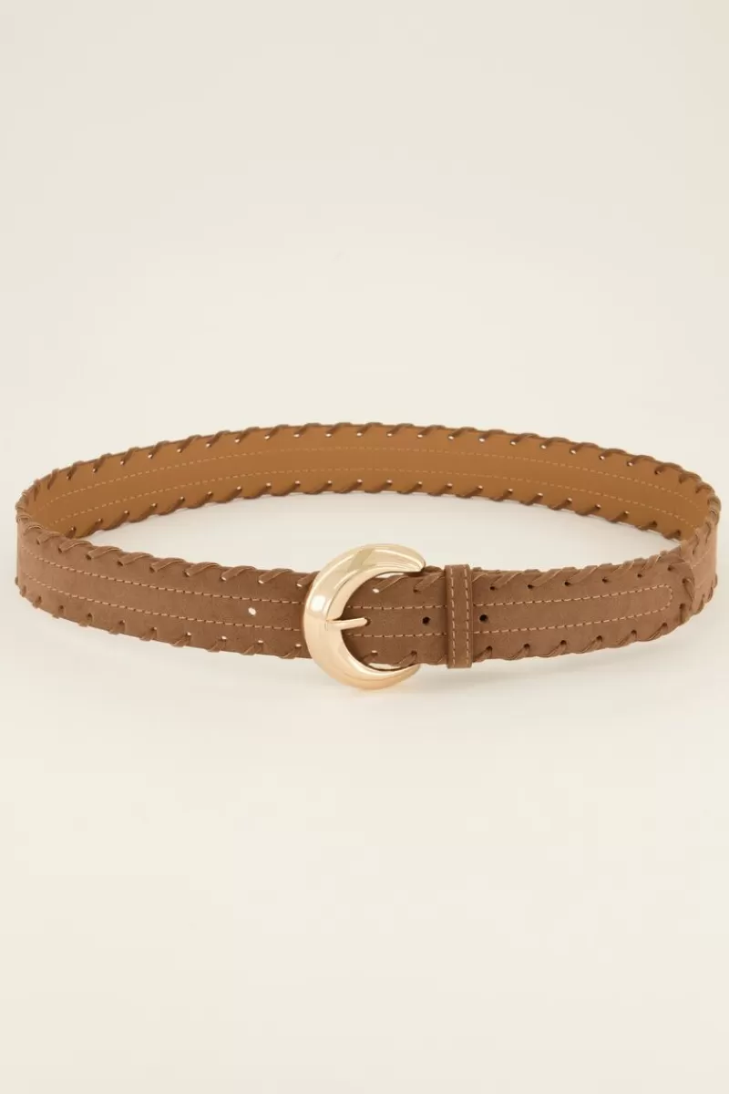 My Jewellery Ceinture Tressée En Simili Cuir Marron