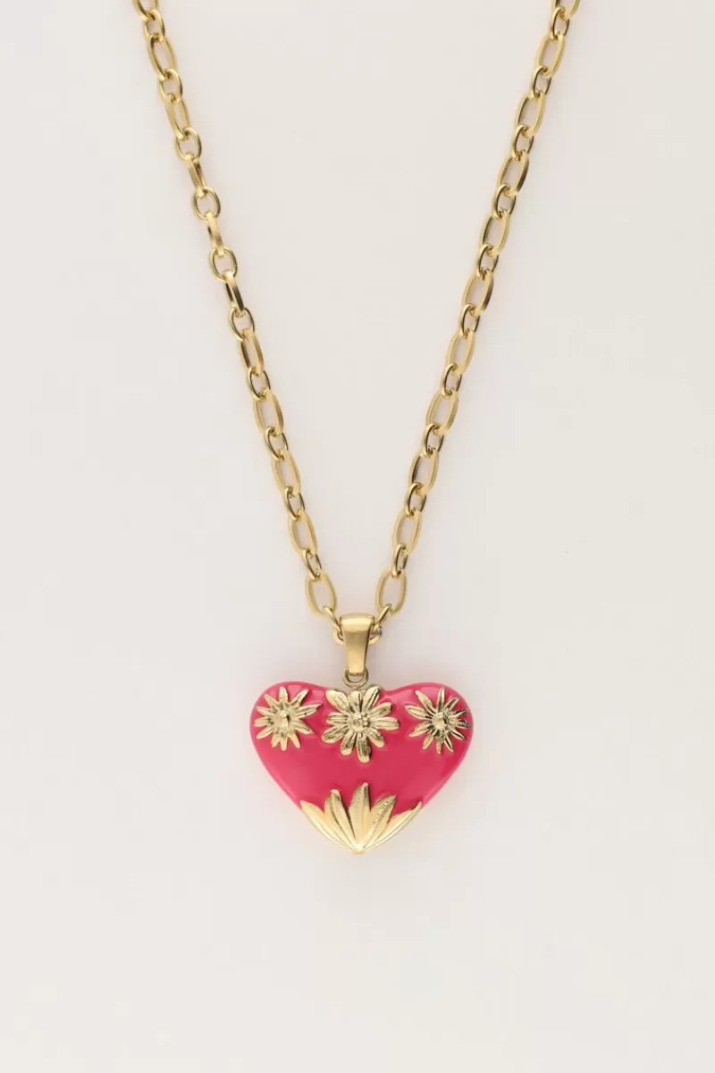 My Jewellery Chaîne à Maillons Art Vintage Avec Cœur Rose