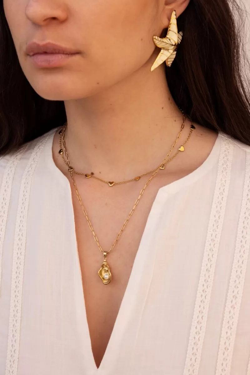 My Jewellery Chaîne à Maillons Océan Avec Coquillage Tourelle Et Perle