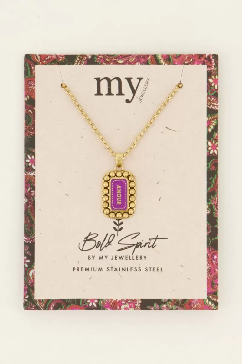 My Jewellery Chaîne Bold Spirit Pendentif « Amour » Rose