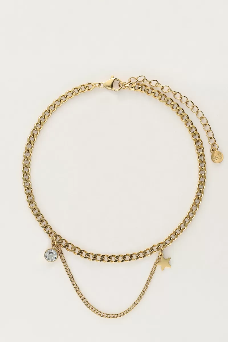 My Jewellery Chaîne De Cheville à Maillons Avec Strass Et étoile
