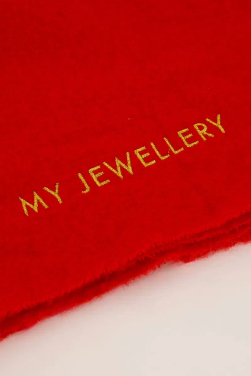 My Jewellery Écharpe Rouge à Franges Torsadées