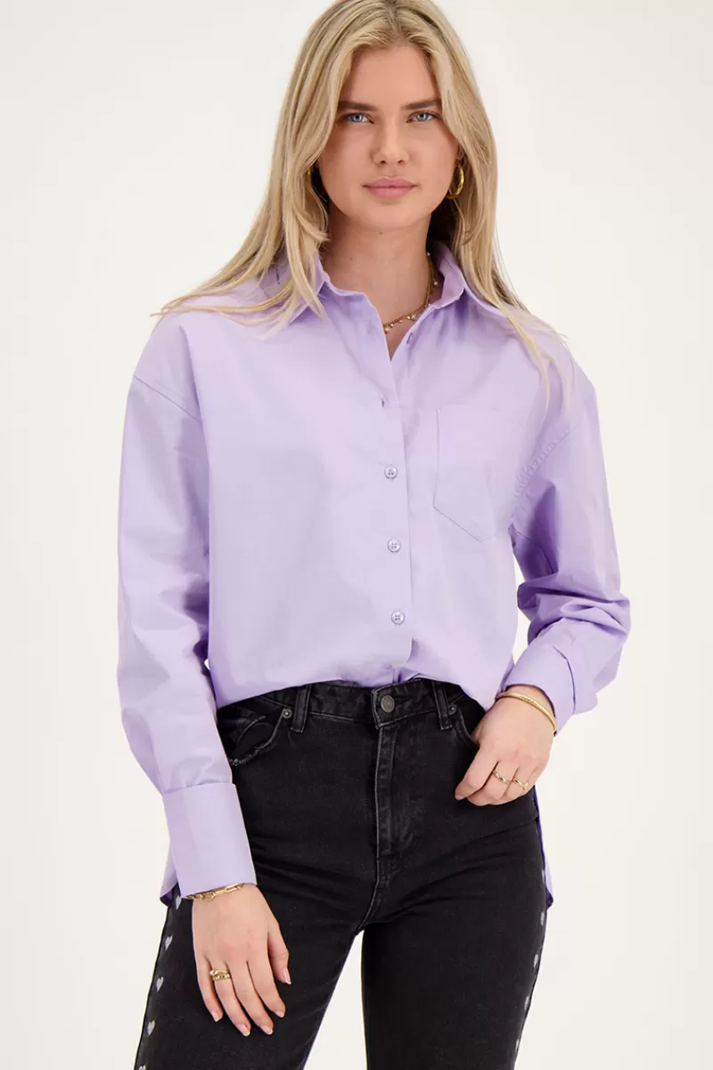 My Jewellery Chemise Lilas à Poche Poitrine