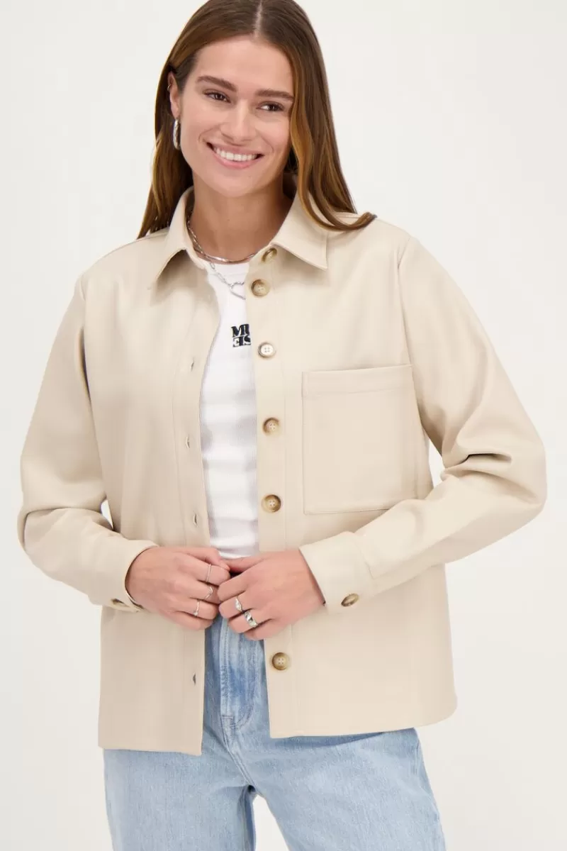My Jewellery Chemise Oversize Beige En Similicuir