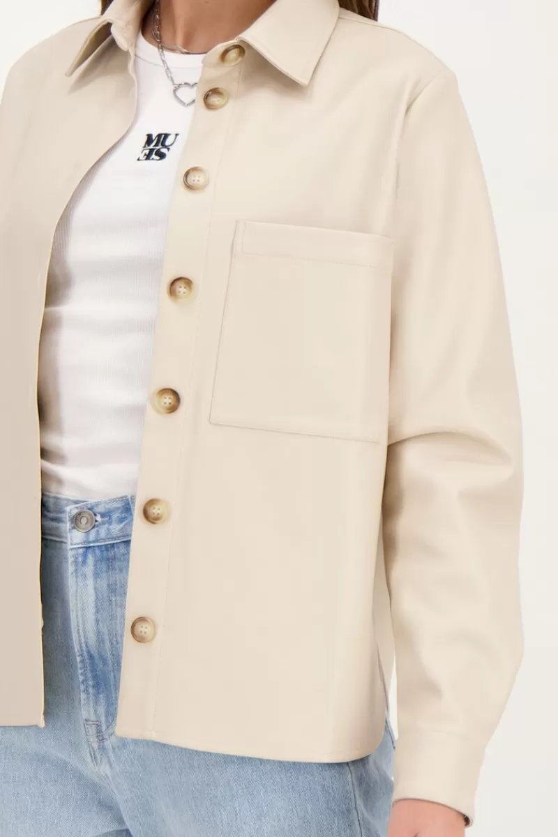 My Jewellery Chemise Oversize Beige En Similicuir