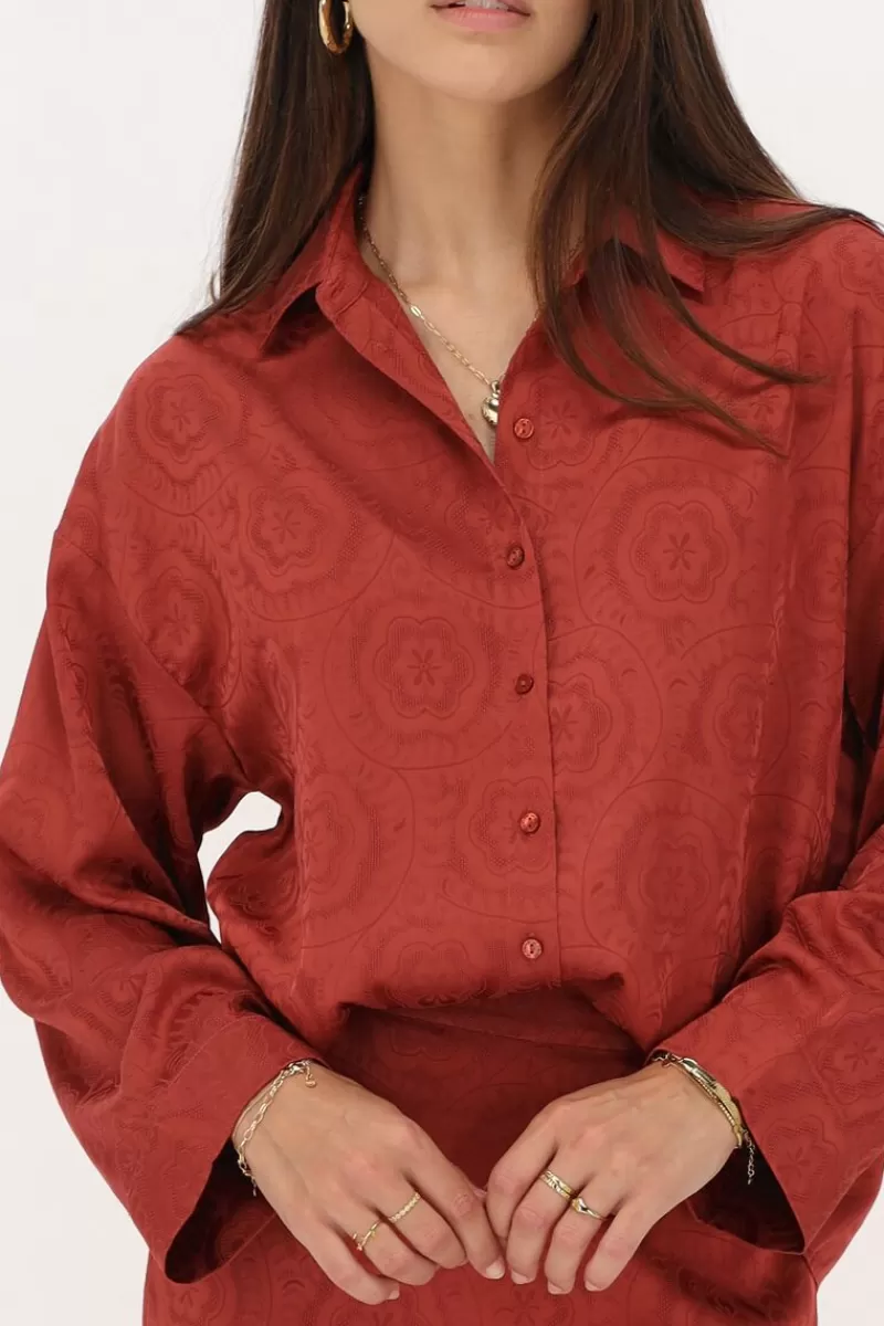 My Jewellery Chemise Rouge Aspect Satiné Jaquard