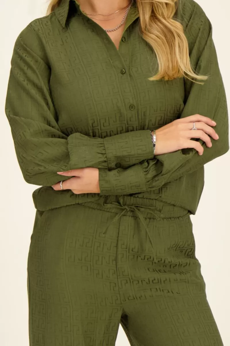 My Jewellery Chemise Verte En Jacquard