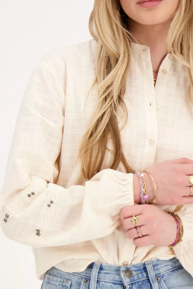 My Jewellery Chemisier Beige Avec Rubans Et Clous
