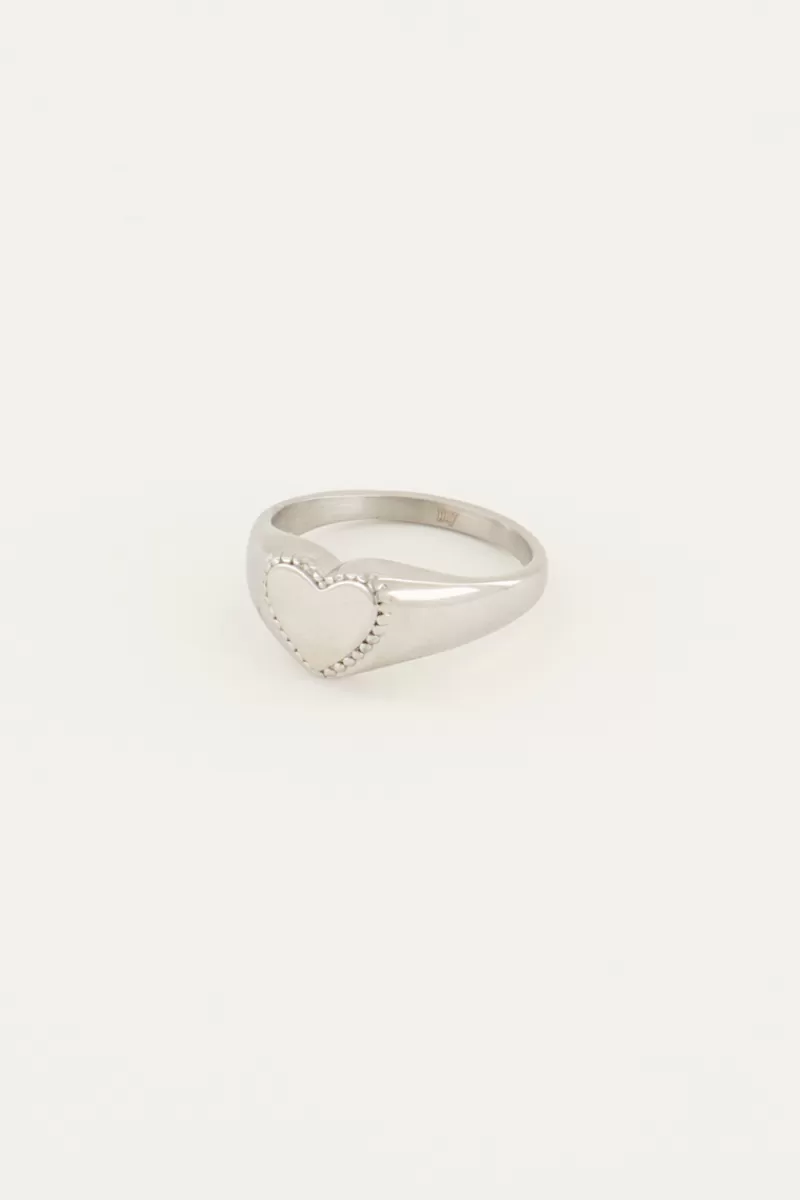 My Jewellery Chevalière Avec Petit Cœur