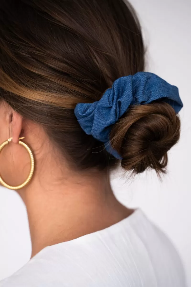 My Jewellery Chouchou En Denim Bleu