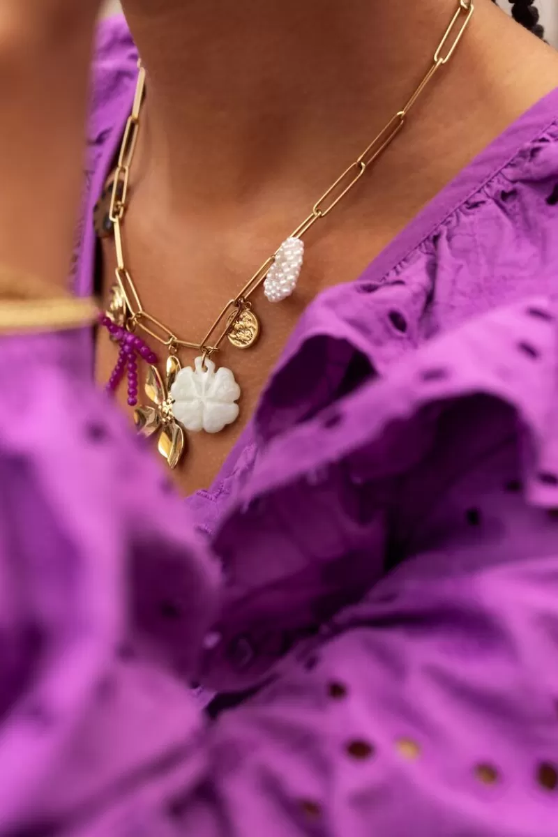 My Jewellery Collier à Charms Avec Lien Et Fleurs Multicolores