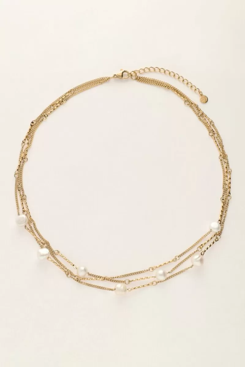 My Jewellery Collier Avec 3 Petites Chaînes Et Des Perles