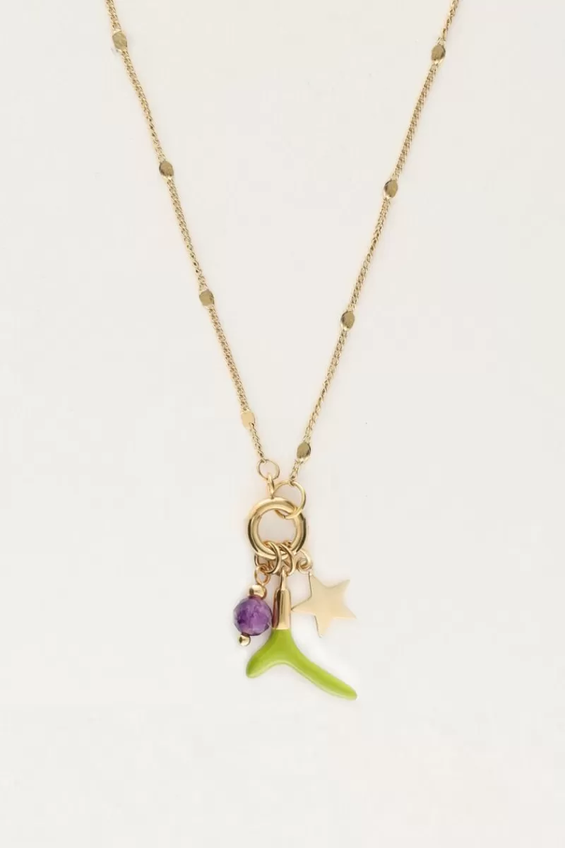 My Jewellery Collier Avec Corail Vert Et étoile