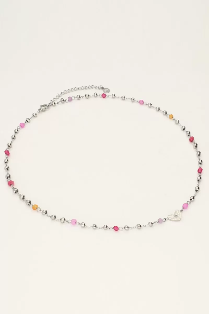 My Jewellery Collier Avec Cœur Et Perles Roses