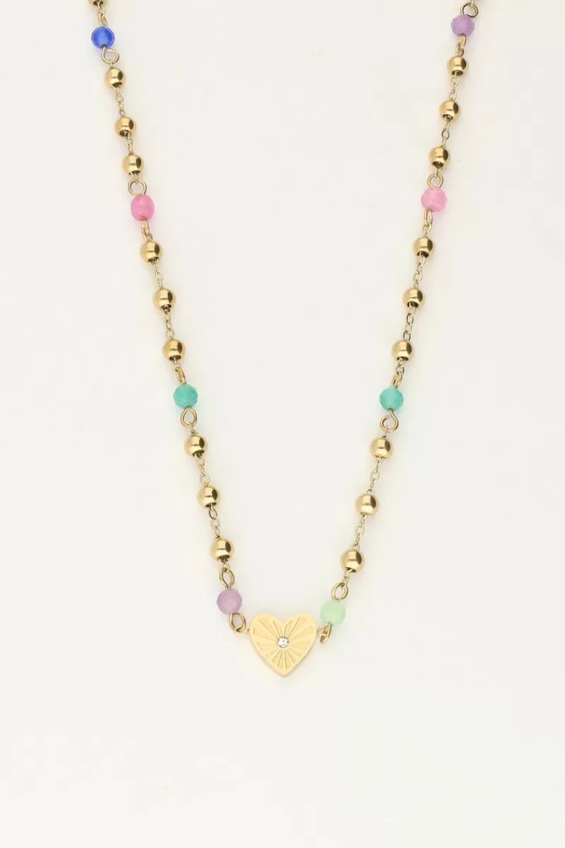 My Jewellery Collier Avec Cœur Et Perles Vertes