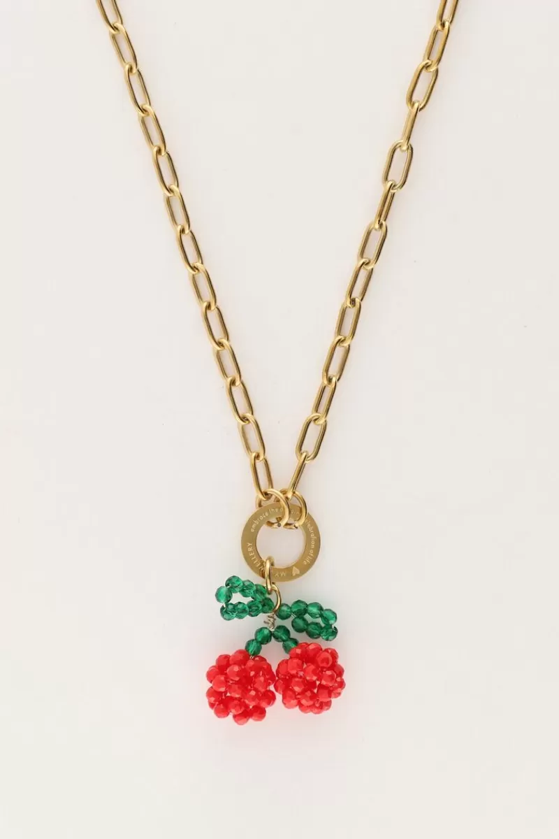 My Jewellery Collier Avec Perles Rouges Cerise