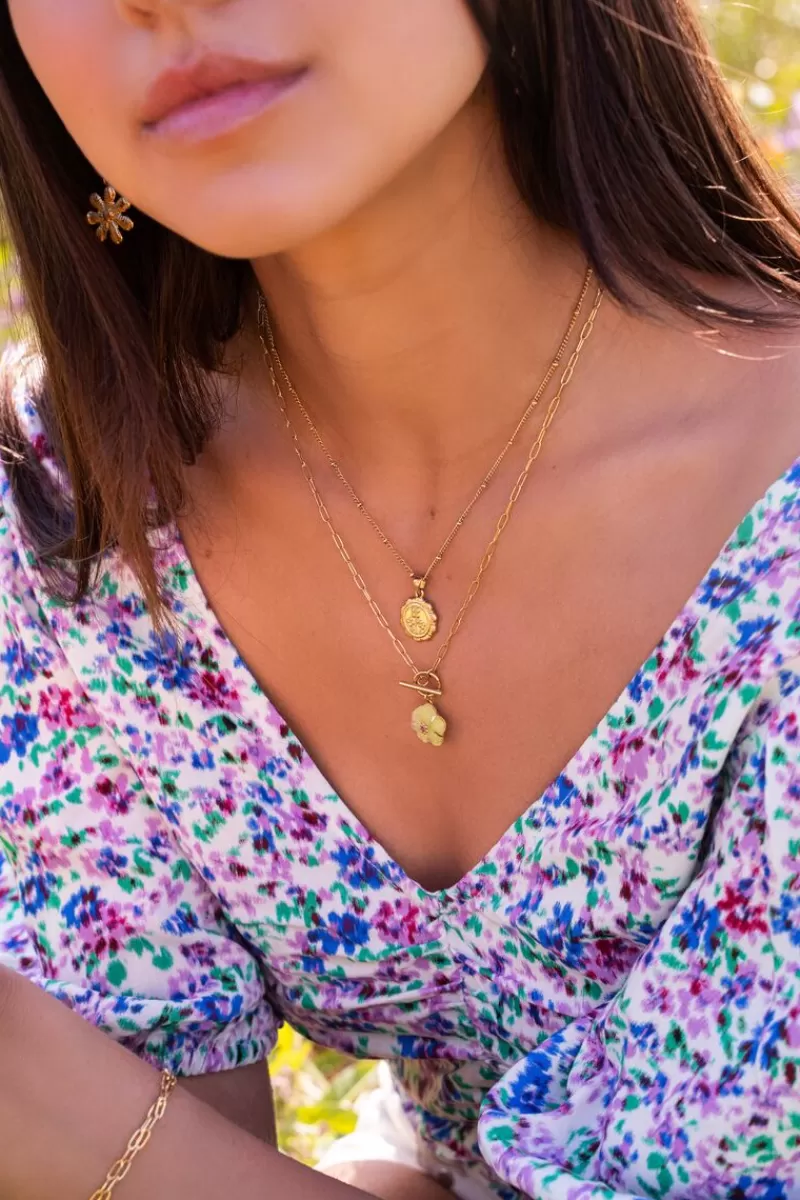 My Jewellery Collier Casa Fiore Avec Pendentif à Fleurs Doré