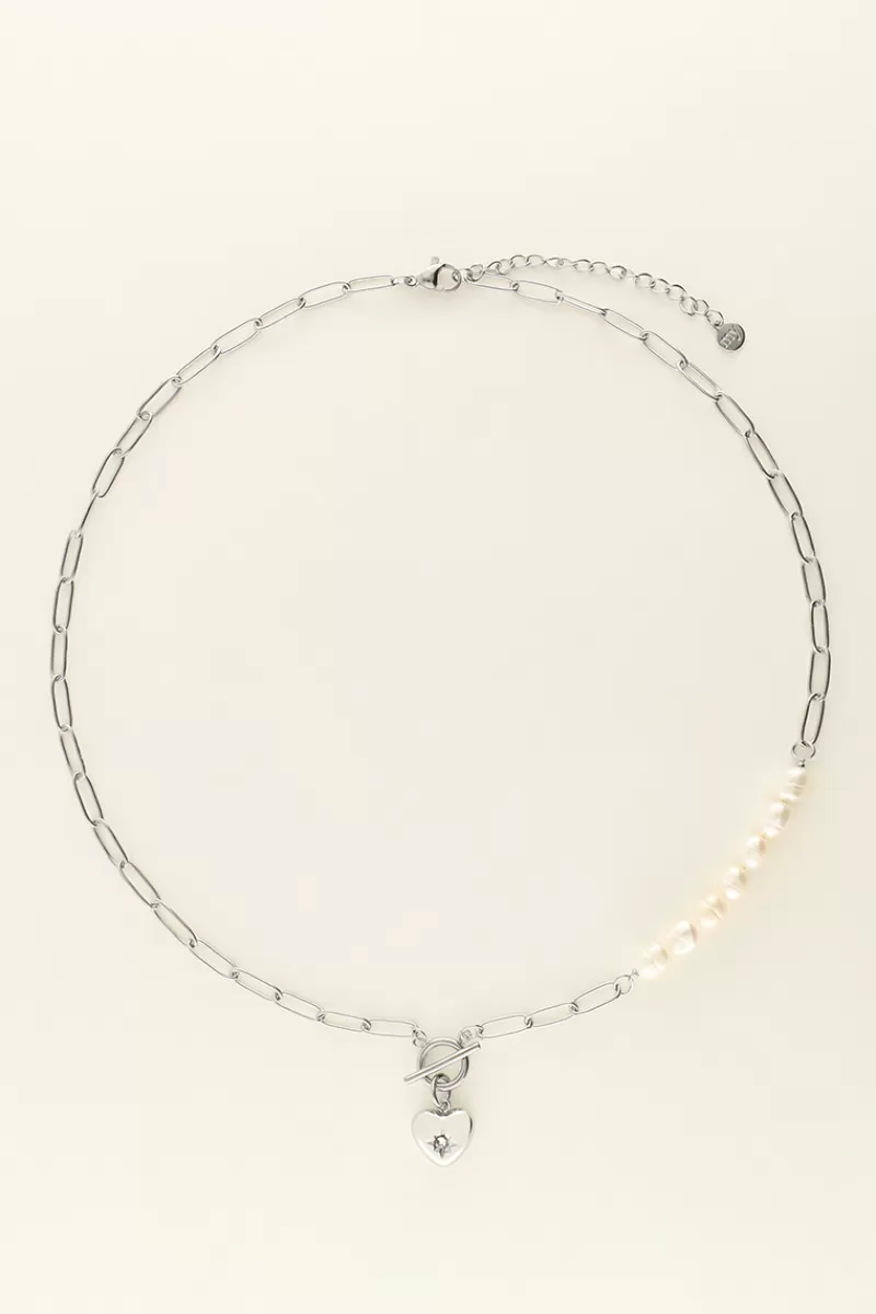 My Jewellery Collier Chaîne à Perles Et Coeurs