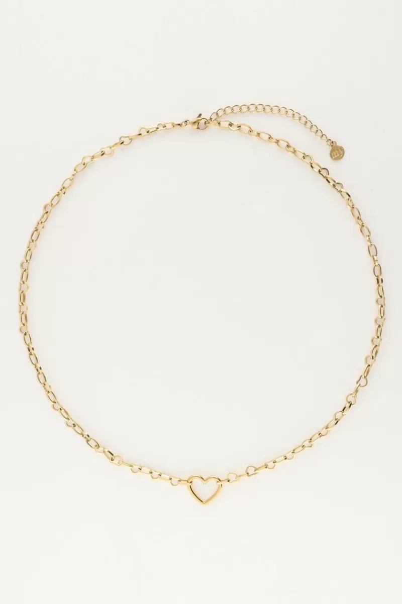 My Jewellery Collier Chaîne Avec Petit Pendentif Cœur Ouvert