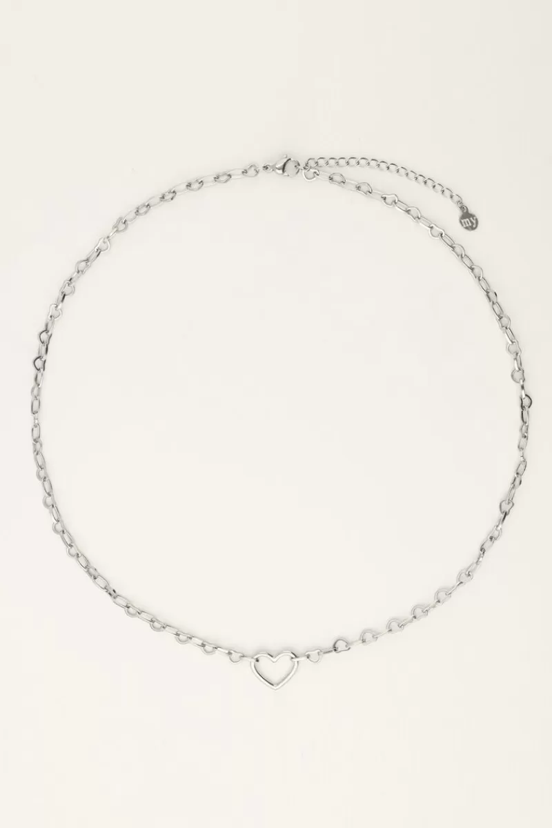 My Jewellery Collier Chaîne Avec Petit Pendentif Cœur Ouvert