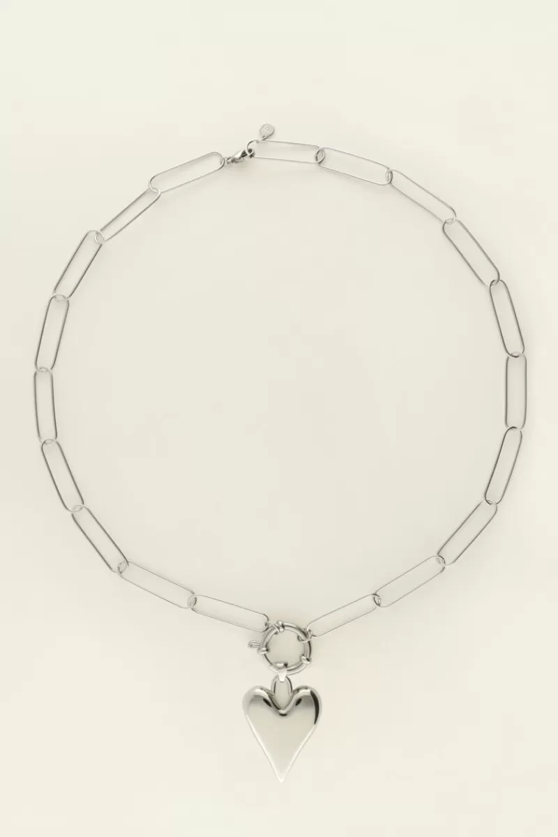 My Jewellery Collier Chaîne Grand Pendentif Coeur