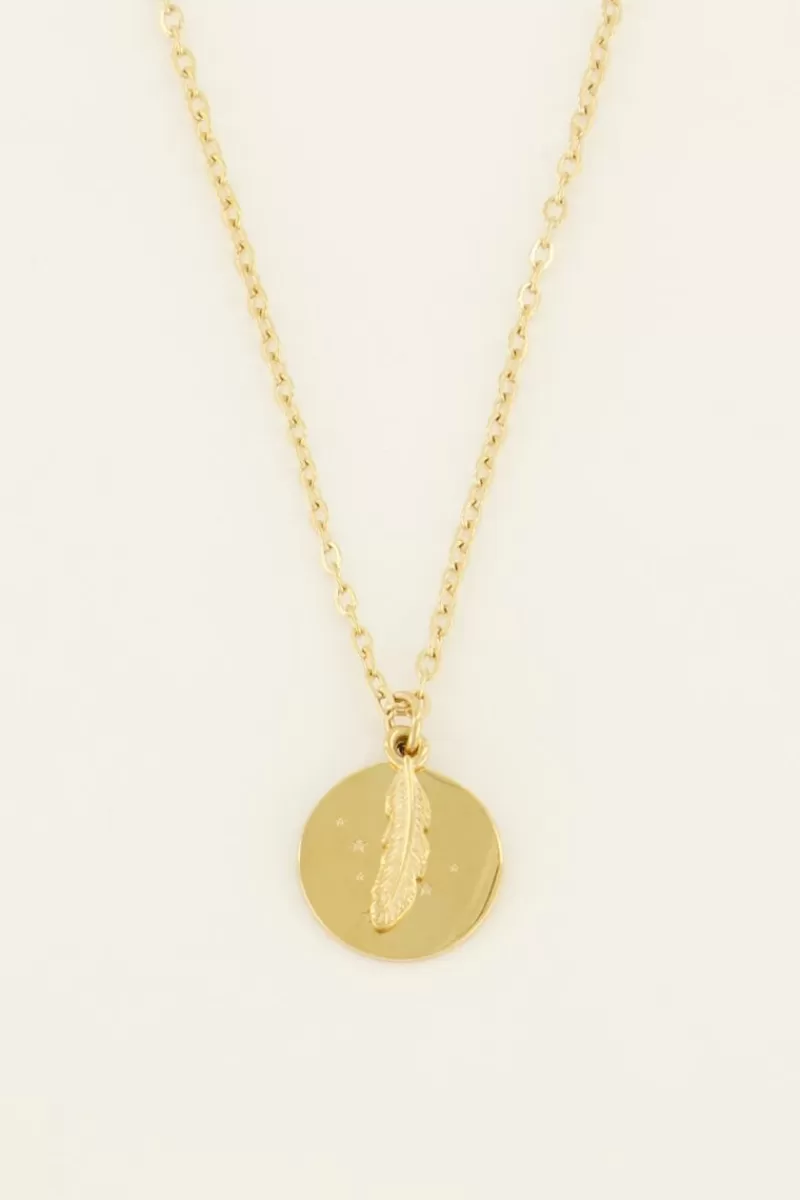 My Jewellery Collier Chaîne Médaillon Et Plume