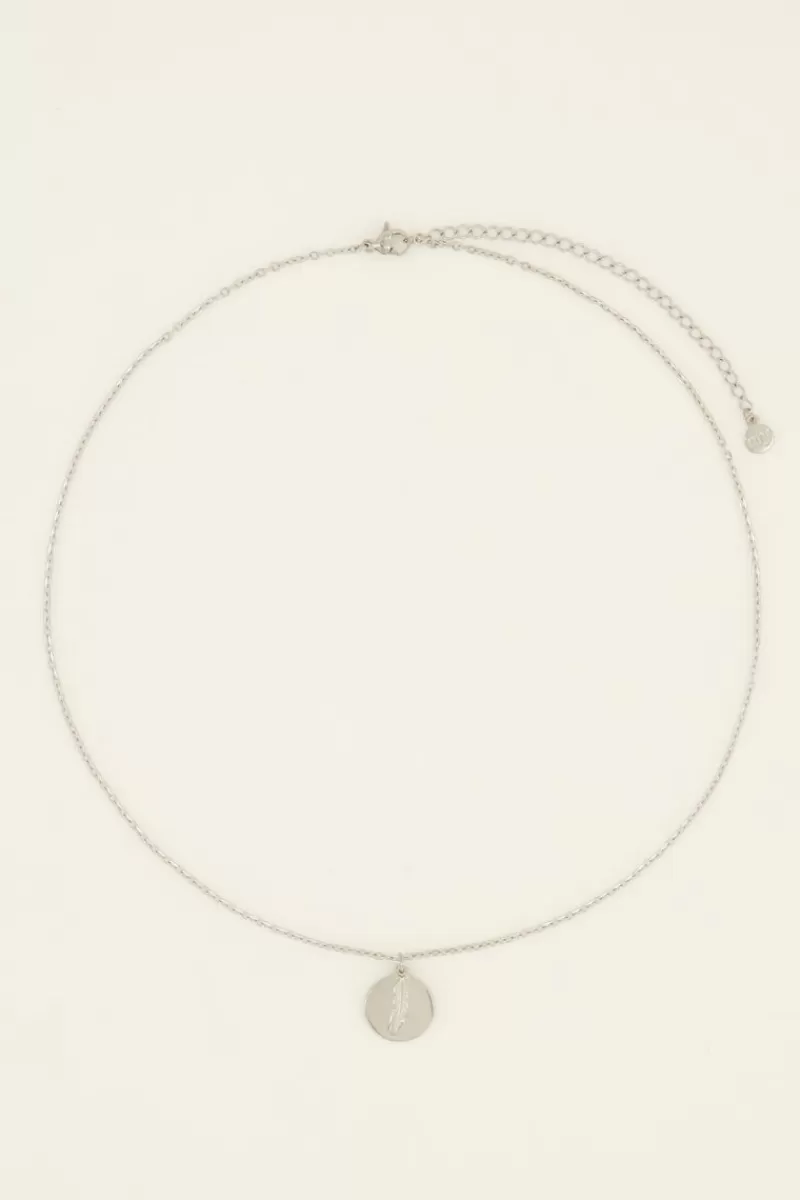 My Jewellery Collier Chaîne Médaillon Et Plume