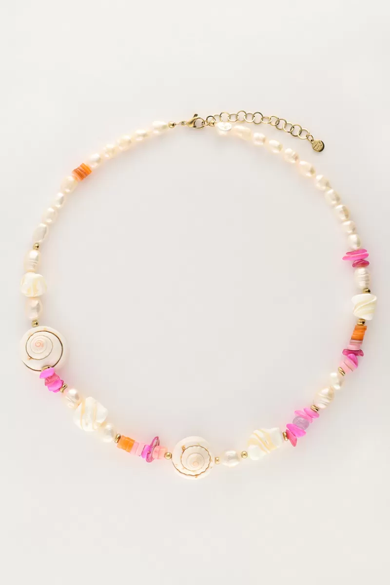 My Jewellery Collier De Perles Avec Perles Roses Et Coquillages