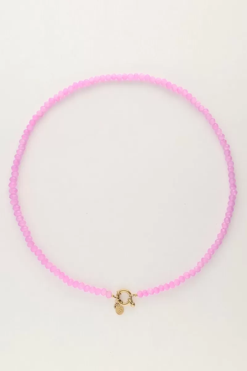 My Jewellery Collier De Perles Violettes Avec Fermoir