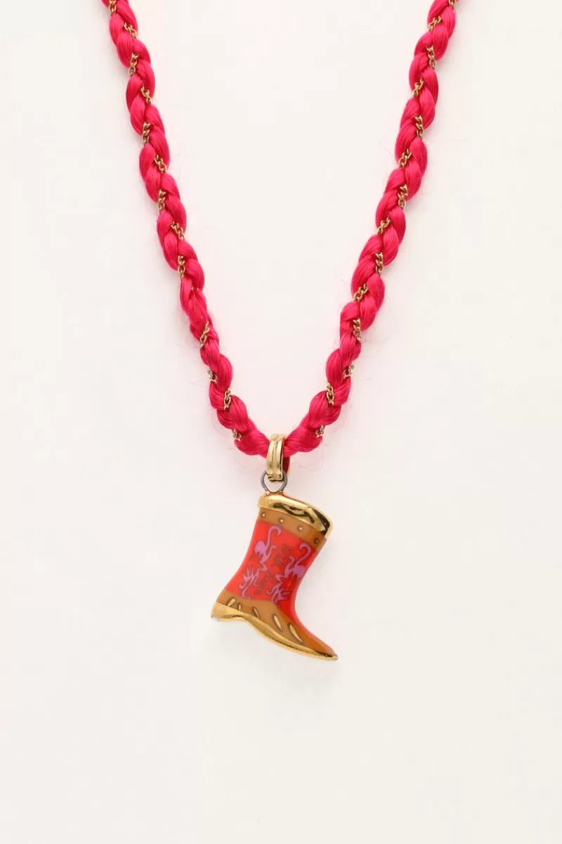 My Jewellery Collier En Cordon Rose Avec Botte Western