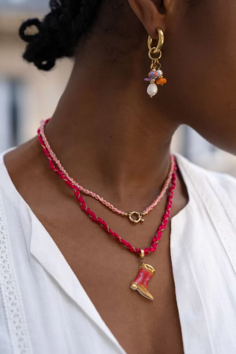My Jewellery Collier En Cordon Rose Avec Botte Western