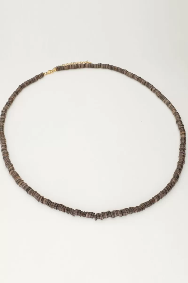 Homme My Jewellery Collier Equal Avec Des Perles Plates Noires
