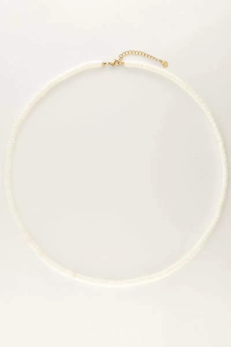 Homme My Jewellery Collier Equal Avec Perles Plates Blanches
