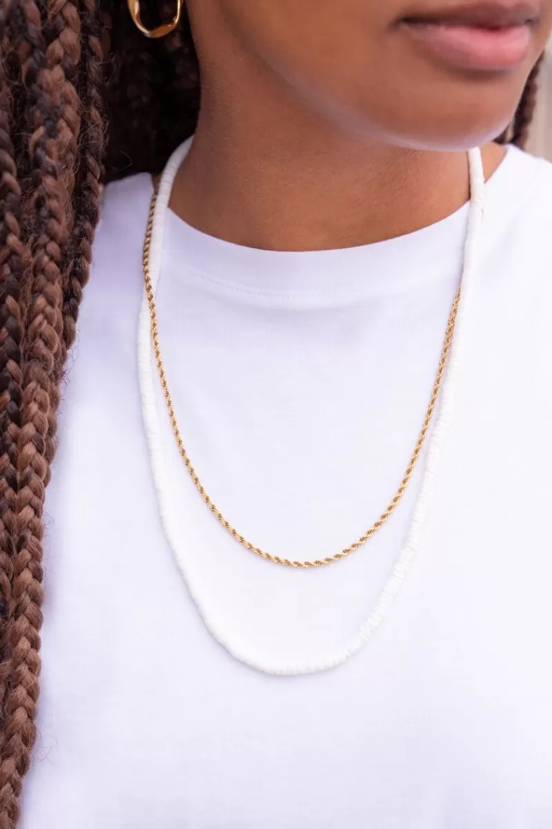 Homme My Jewellery Collier Equal Avec Perles Plates Blanches