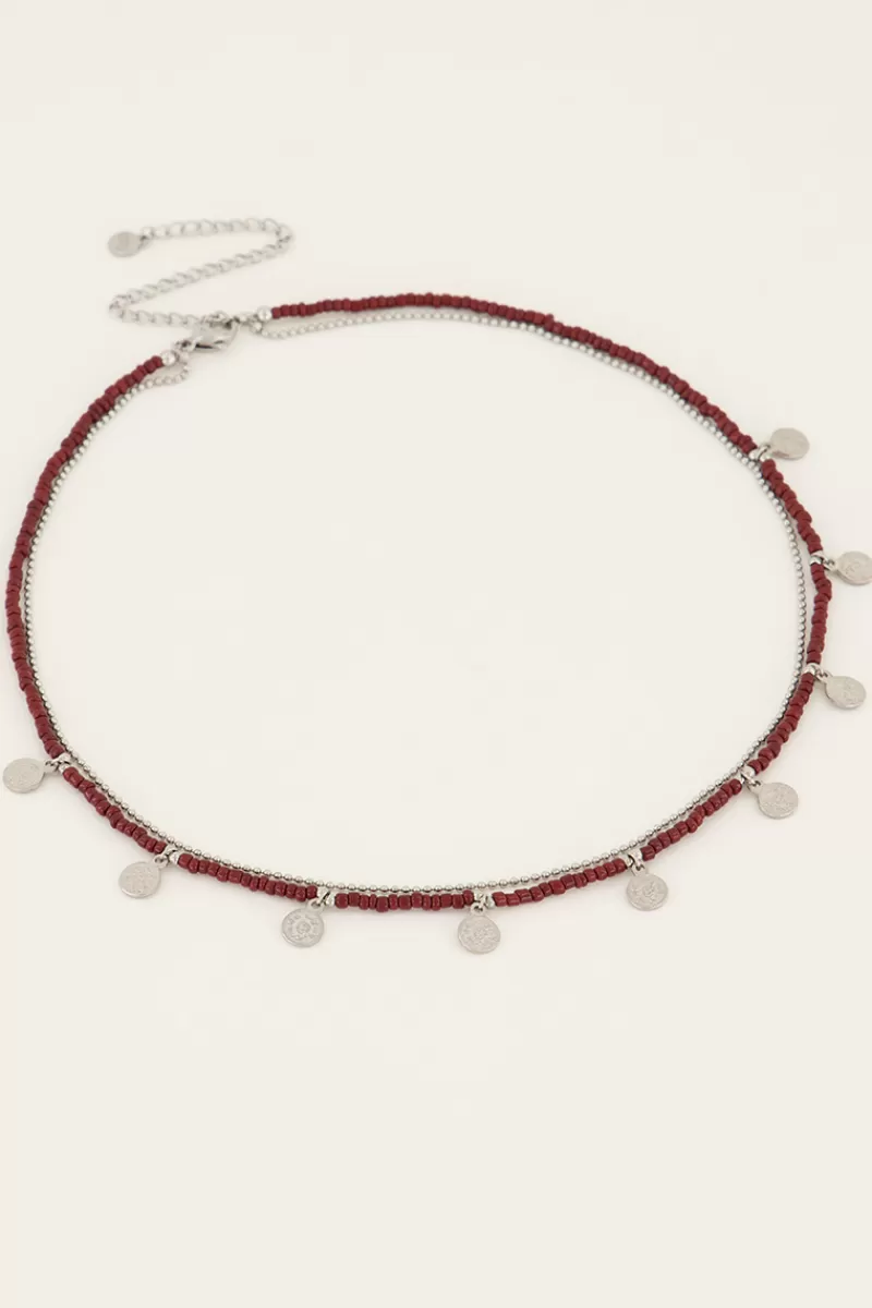 My Jewellery Collier Marron Avec Pièces & Perles