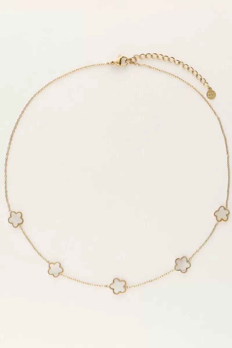 My Jewellery Collier Minimaliste Avec Fleurs En Nacre