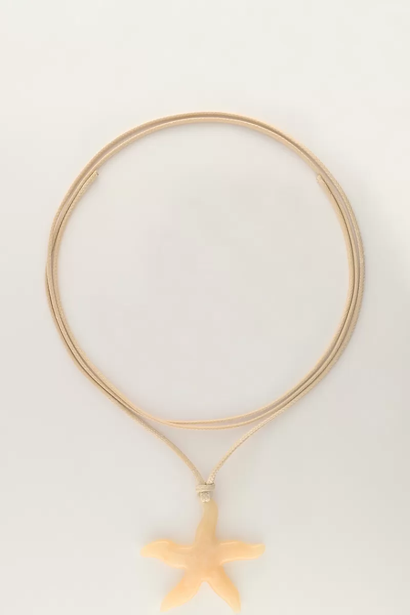 My Jewellery Collier Océan En Corde Avec étoile De Mer Beige