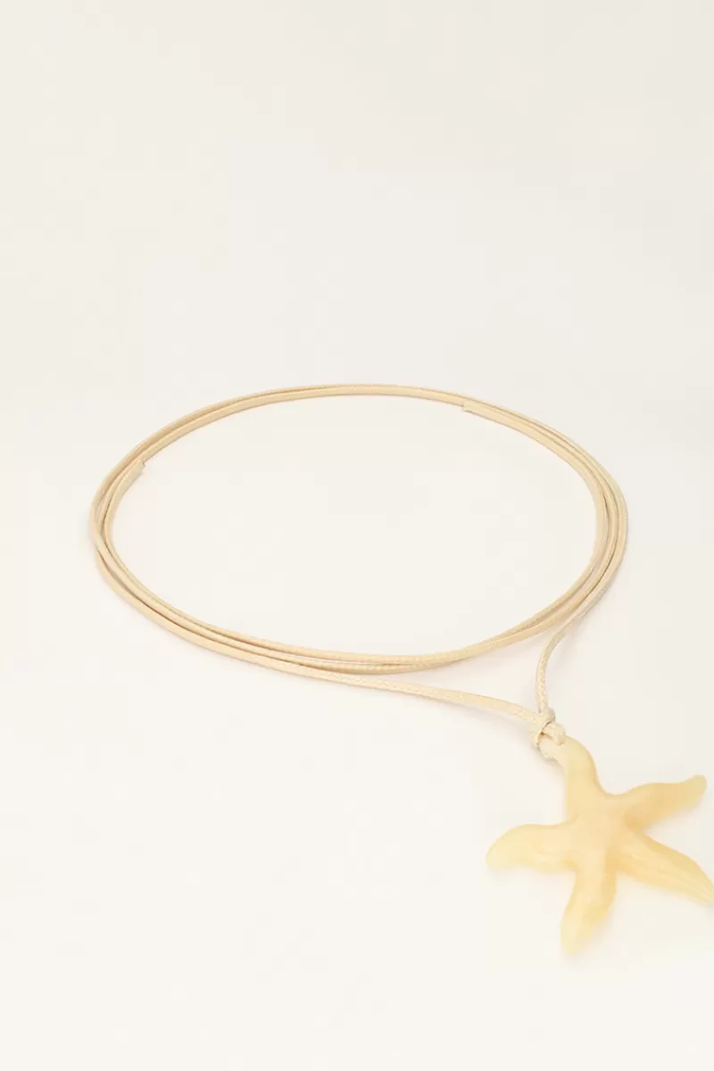 My Jewellery Collier Océan En Corde Avec étoile De Mer Beige