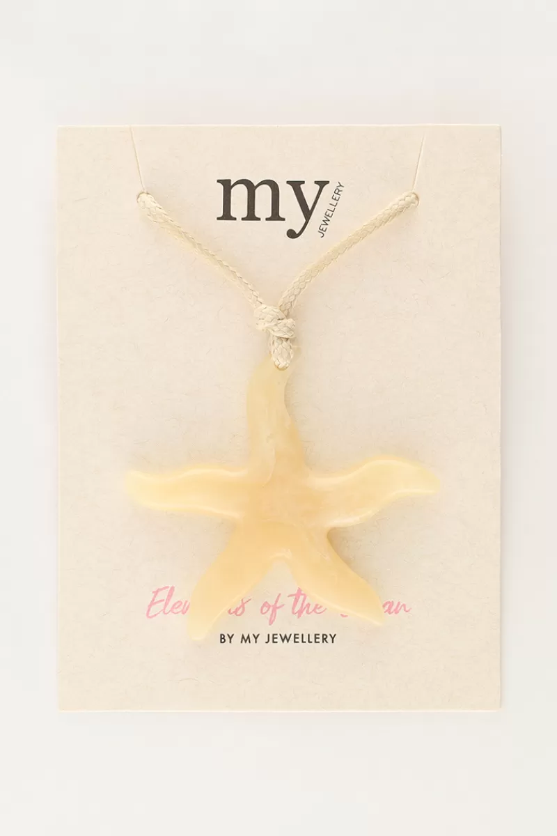 My Jewellery Collier Océan En Corde Avec étoile De Mer Beige